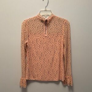 Worthington Sheer Blouse with Black Dots